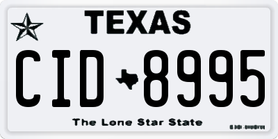 TX license plate CID8995