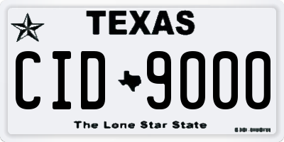 TX license plate CID9000
