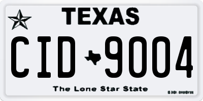 TX license plate CID9004