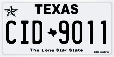 TX license plate CID9011