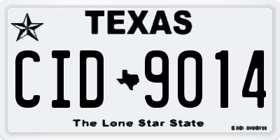 TX license plate CID9014
