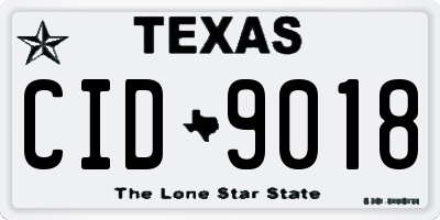 TX license plate CID9018