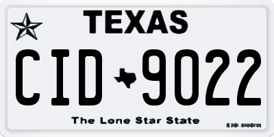 TX license plate CID9022