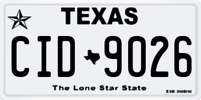 TX license plate CID9026