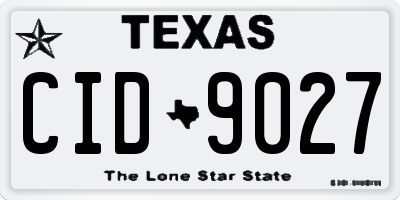 TX license plate CID9027