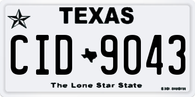 TX license plate CID9043