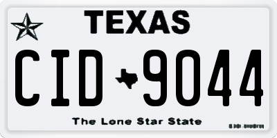 TX license plate CID9044