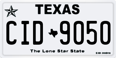 TX license plate CID9050