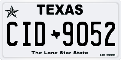 TX license plate CID9052