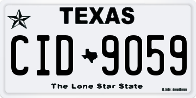 TX license plate CID9059