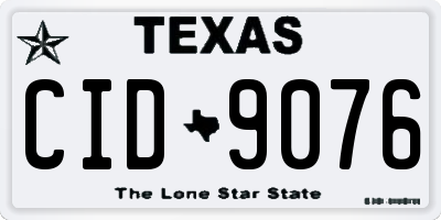 TX license plate CID9076