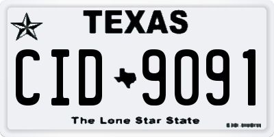 TX license plate CID9091