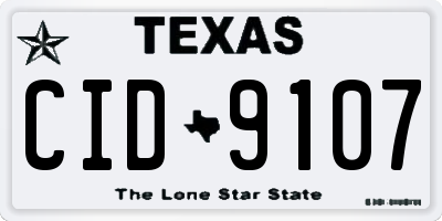 TX license plate CID9107