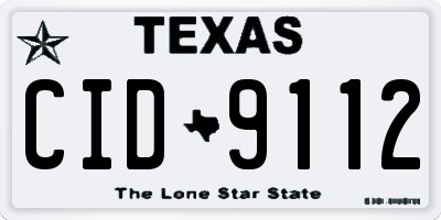 TX license plate CID9112