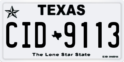 TX license plate CID9113