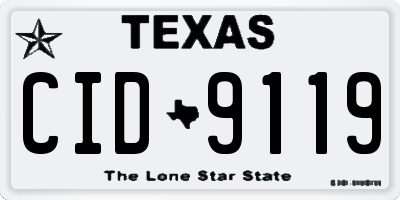 TX license plate CID9119