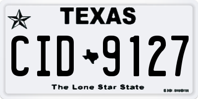 TX license plate CID9127