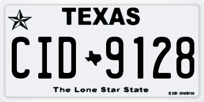 TX license plate CID9128