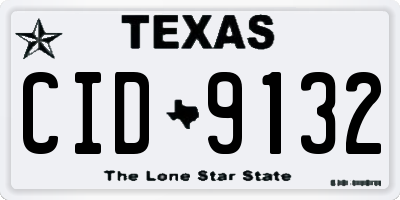 TX license plate CID9132