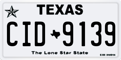 TX license plate CID9139
