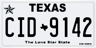 TX license plate CID9142