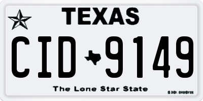 TX license plate CID9149