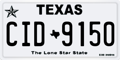 TX license plate CID9150