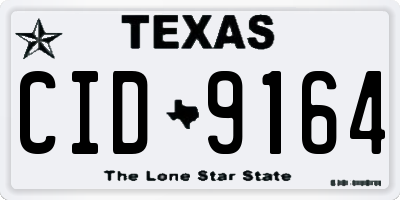 TX license plate CID9164