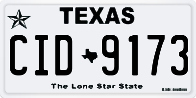 TX license plate CID9173