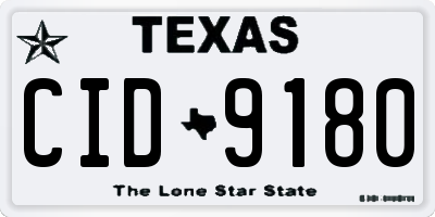 TX license plate CID9180