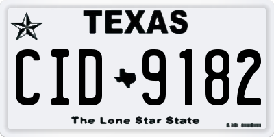 TX license plate CID9182