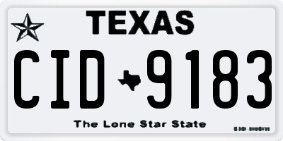 TX license plate CID9183