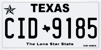 TX license plate CID9185