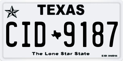TX license plate CID9187