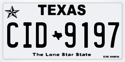 TX license plate CID9197