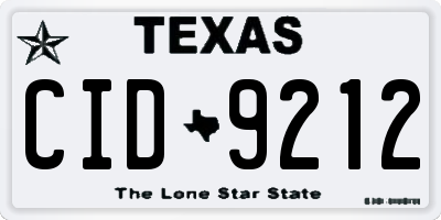 TX license plate CID9212