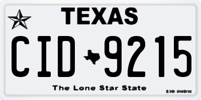 TX license plate CID9215