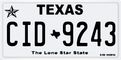 TX license plate CID9243