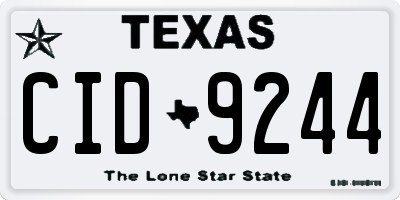 TX license plate CID9244