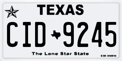 TX license plate CID9245