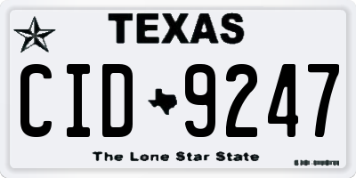TX license plate CID9247