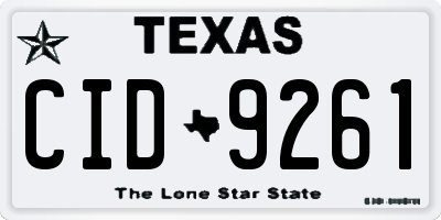 TX license plate CID9261