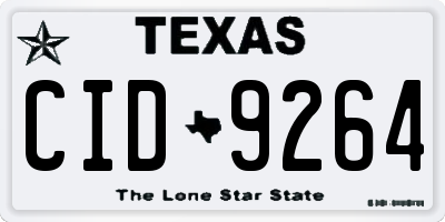 TX license plate CID9264