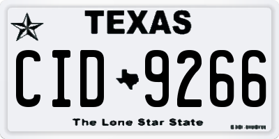 TX license plate CID9266