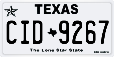 TX license plate CID9267