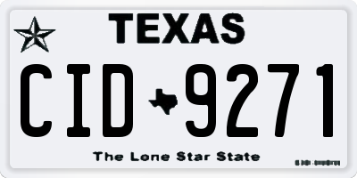 TX license plate CID9271
