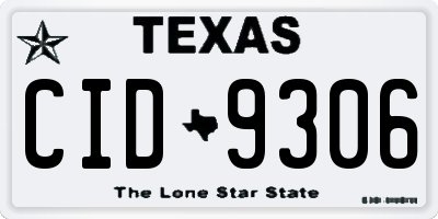 TX license plate CID9306