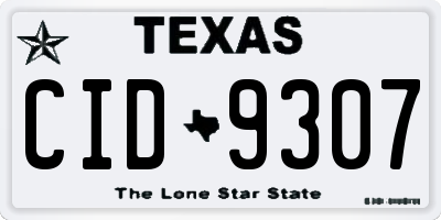 TX license plate CID9307
