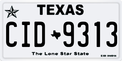 TX license plate CID9313