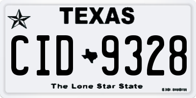TX license plate CID9328